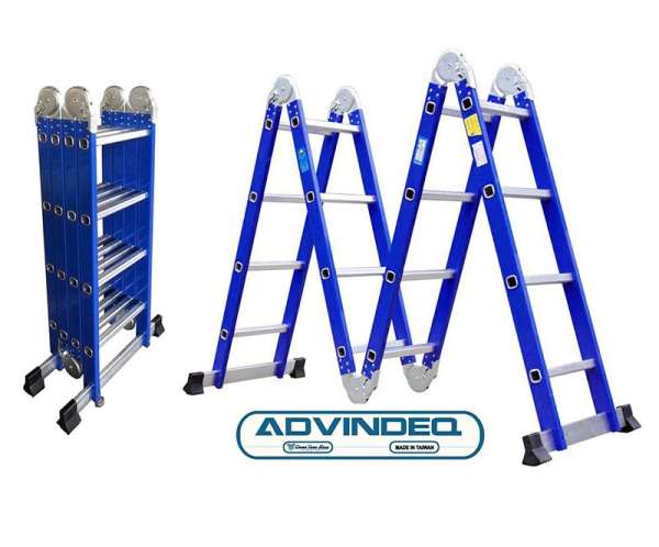 Thang nhôm gấp gọn đa năng 4 đoạn Advindeq ADM104 (Màu Xanh)