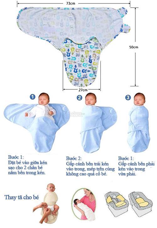Combo 4 chăn quấn ủ kén cho bé sơ sinh