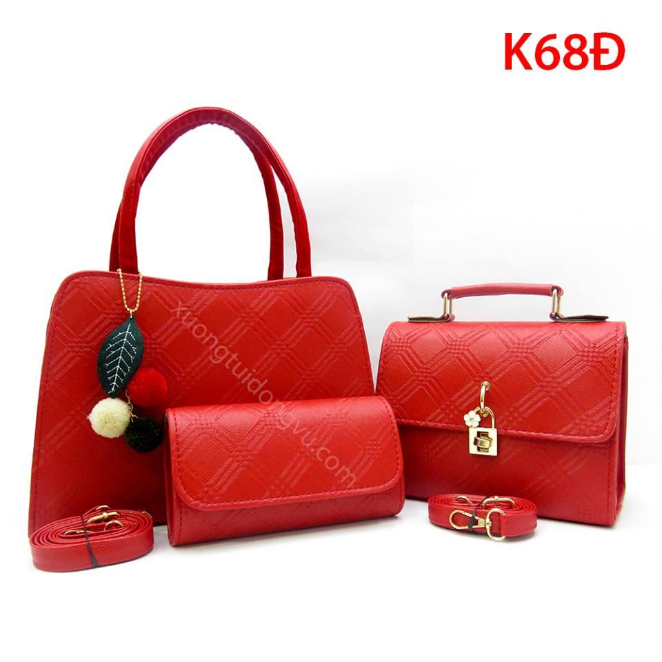 Bộ 3 Túi Xách Nữ K68 ( Gồm 2 Túi 1 Ví)