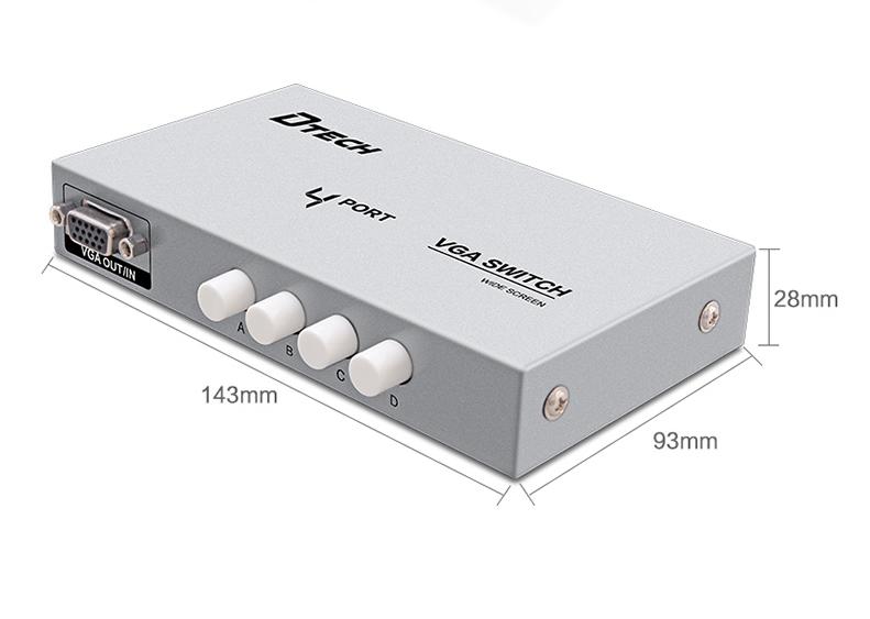 Bộ chia tín hiệu VGA 4 vào 1 ra Dtech DT-7034