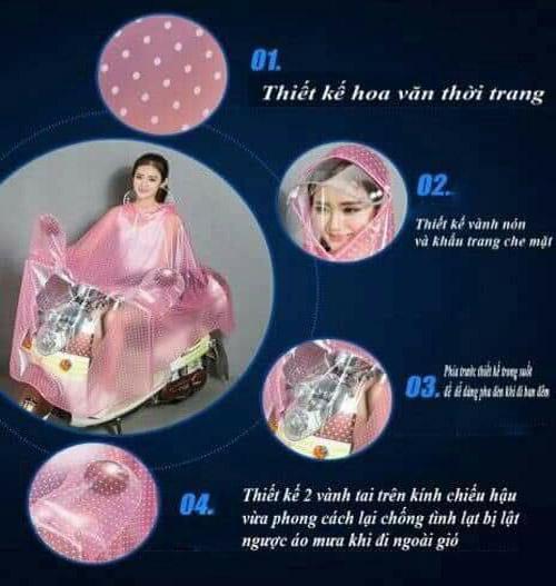 ÁO MƯA CHẤM BI CÁNH DƠI XUẤT HÀN