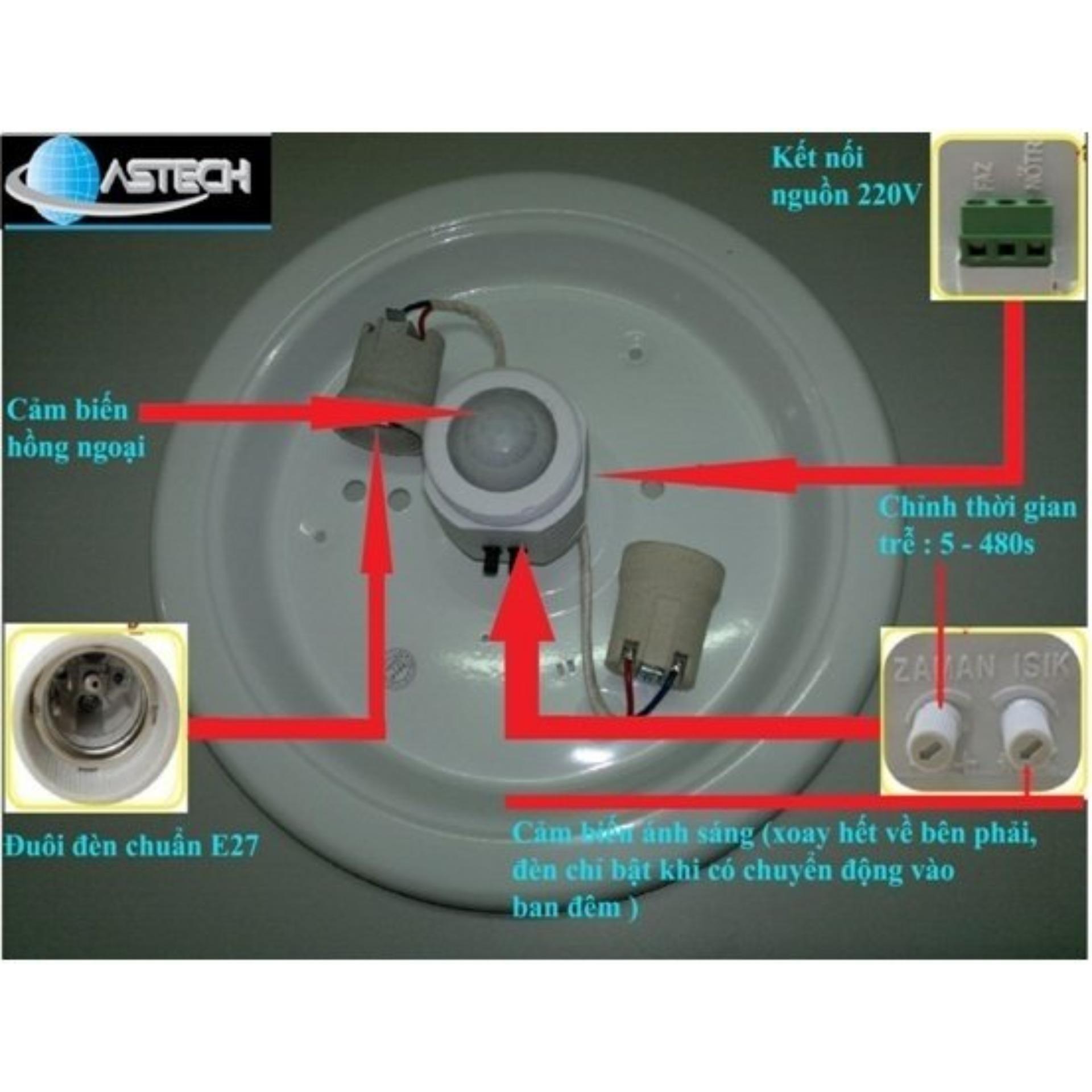 Đèn Cảm ứng Astech tự động bật tắt chống trộm hiệu quả (Trắng)