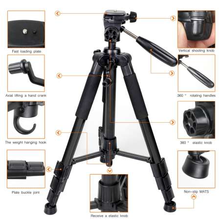 Big Sale Travel Portable Adjustable Camera Tripod for Canon Nikon Sony DSLR Professional Camera Tripod