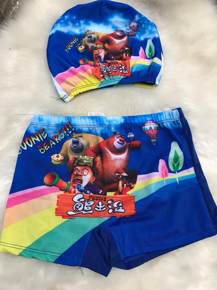 Quần bơi kèm mũ bé trai