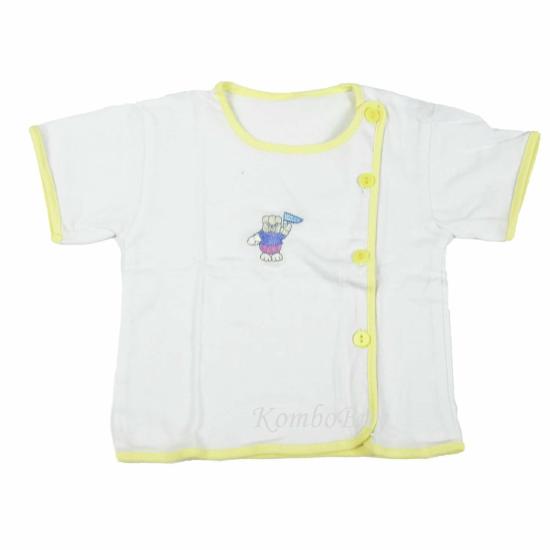 Bộ 5 áo sơ sinh an an tay ngắn màu trắng, cúc lệch cho bé từ 0-9 tháng - ảnh sản phẩm 4