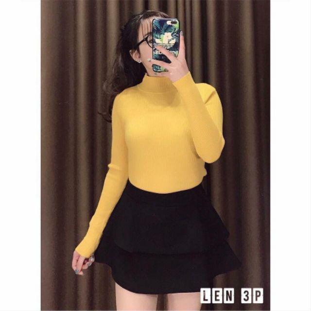 Áo len tơ siêu mềm ấm cổ ba phân