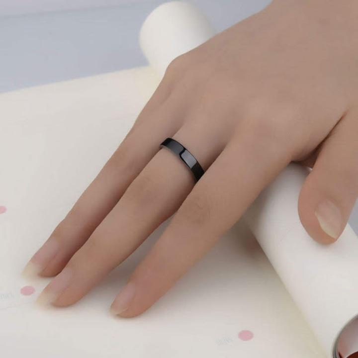 Nhẫn đen trơn inox titan cá  tính NC132 giá 1 chiếc