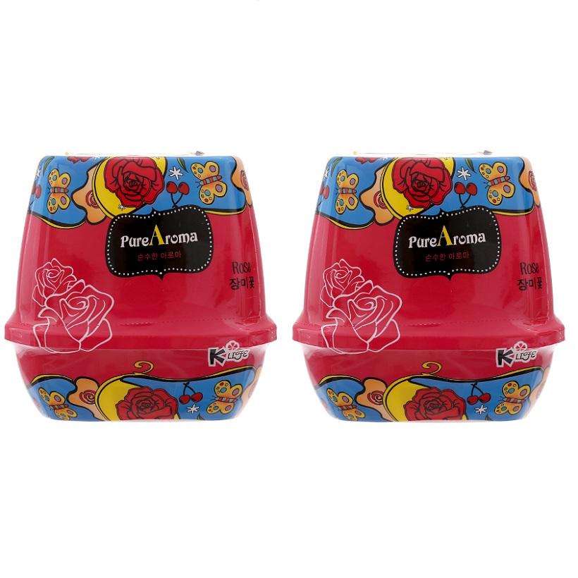 Bộ 2 Sáp thơm phòng khử mùi phòng tắm, phòng ngủ PureAroma Hàn Quốc 180g HLS73