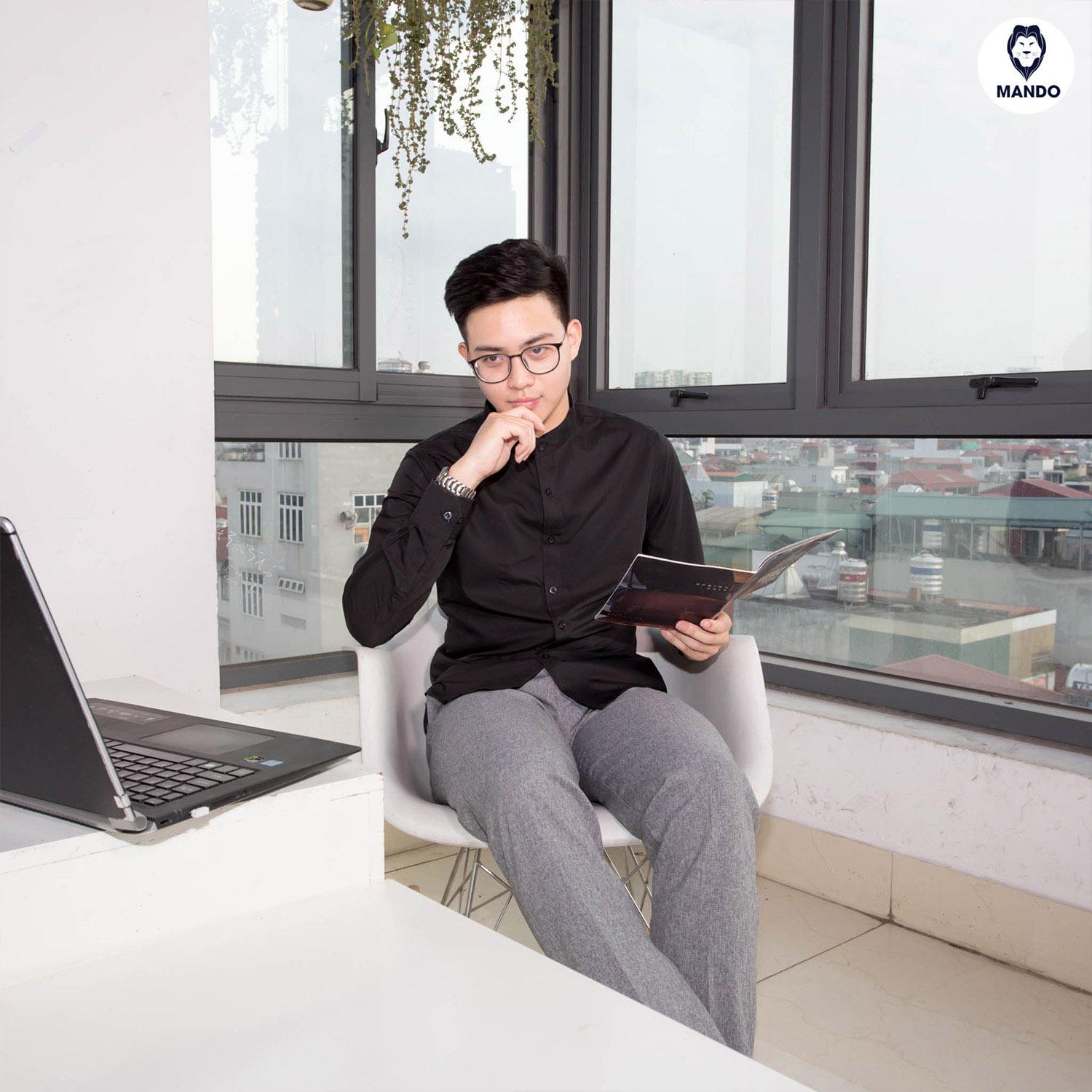 Áo sơ mi nam trơn body - ANT01 Đen
