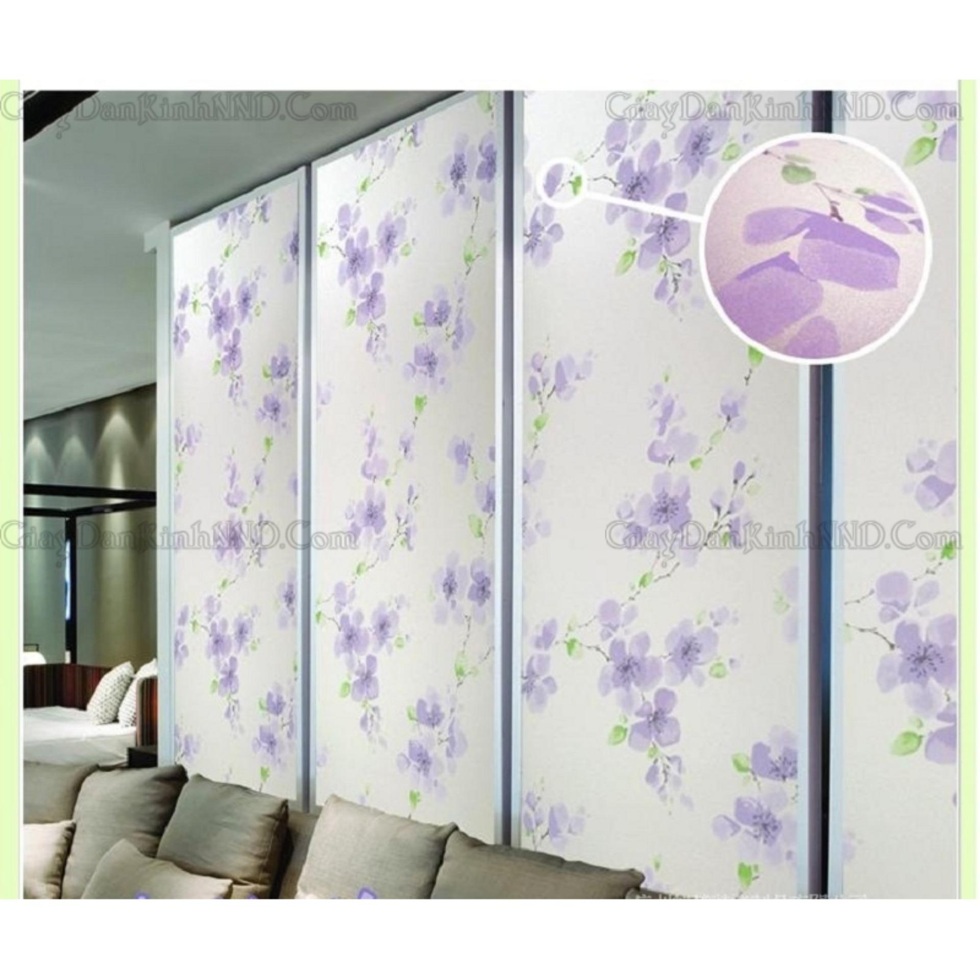 [HCM]Giấy dán kiếng khổ 5mx45cm  Hoa tím