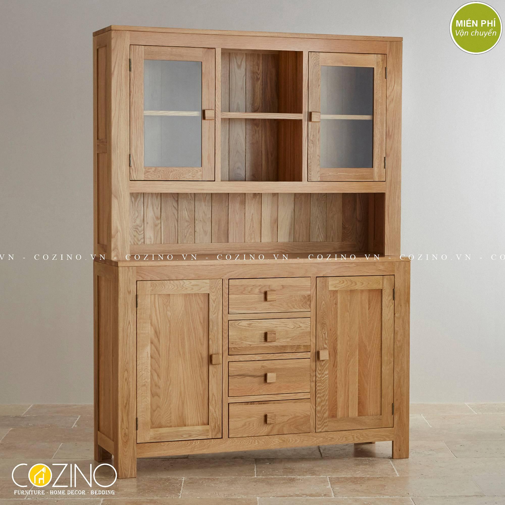 Tủ bếp lớn Capri gỗ sồi 1m4