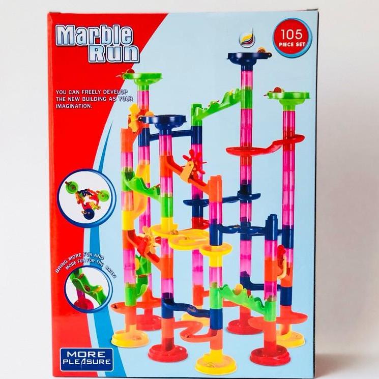 MARBLE RUN Bộ lắp ghép tháp thả bi đồ chơi trẻ em nhiều màu sắc