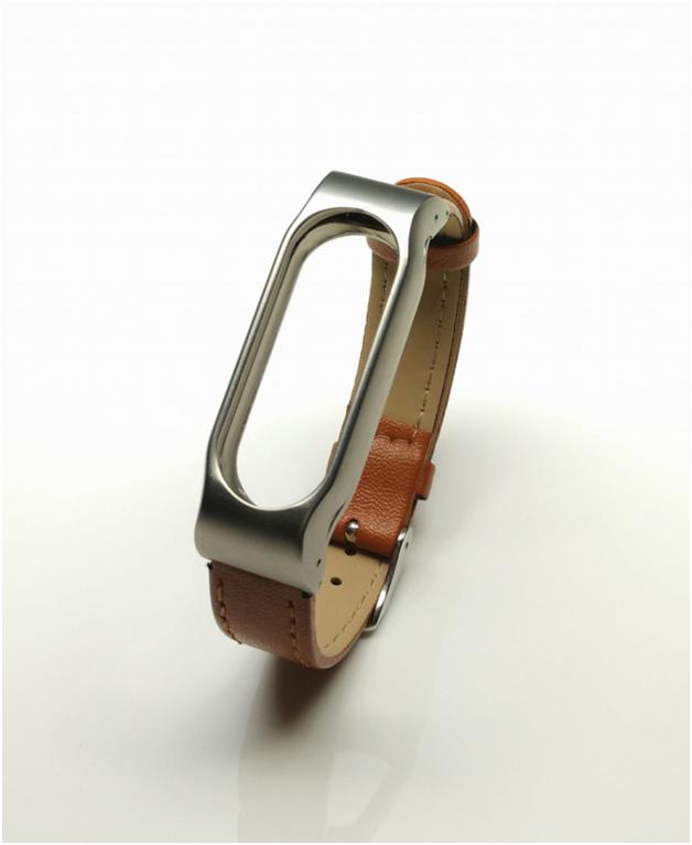 Dây đeo Da Mijobs thay thế dành cho Miband 2 (Màu Nâu)