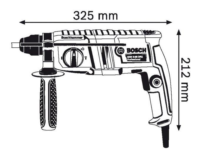 Máy khoan búa Bosch GBH 2-20 DRE + Phụ kiện