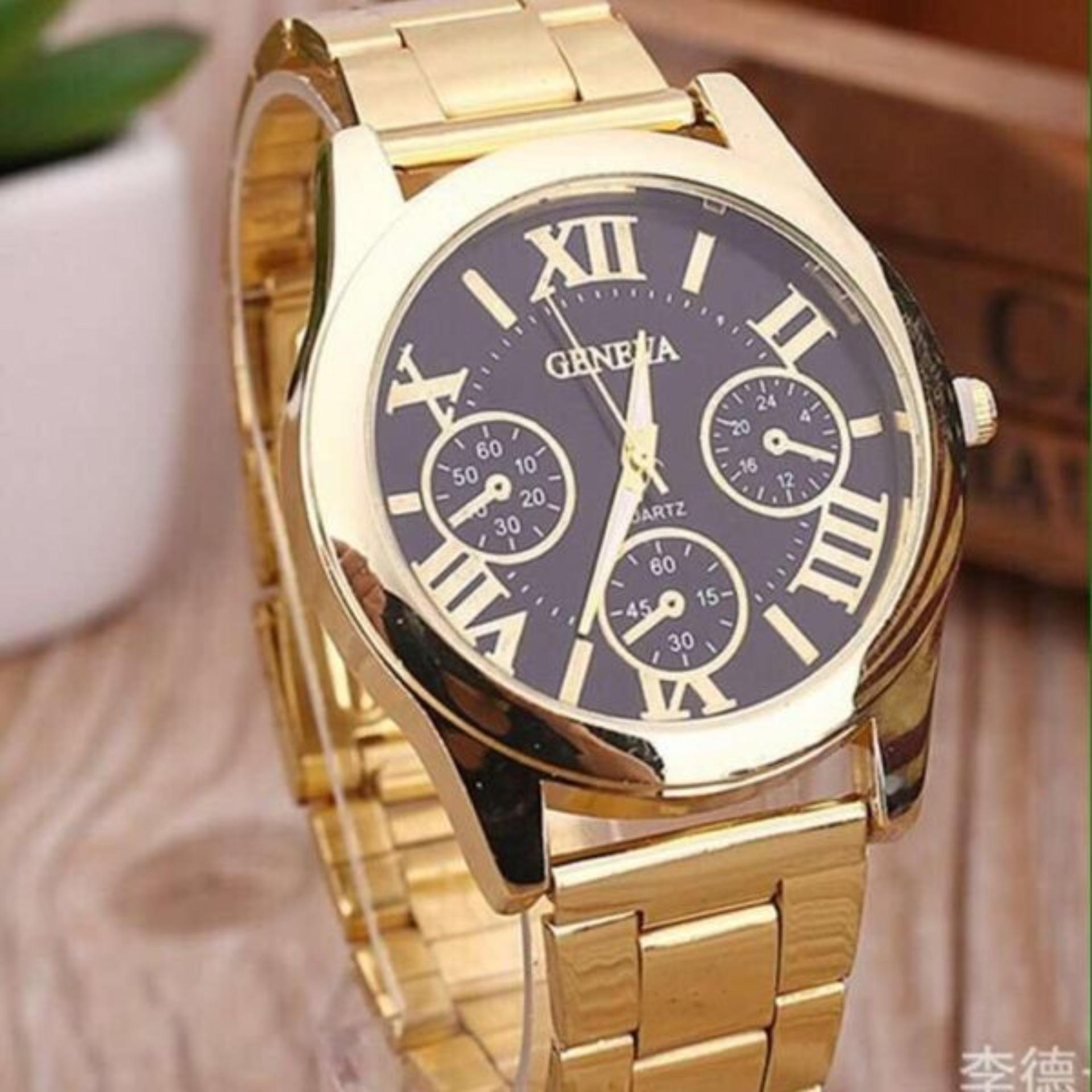 Đồng hồ nam dây hợp kim Geneva GE008-3 (Đen)