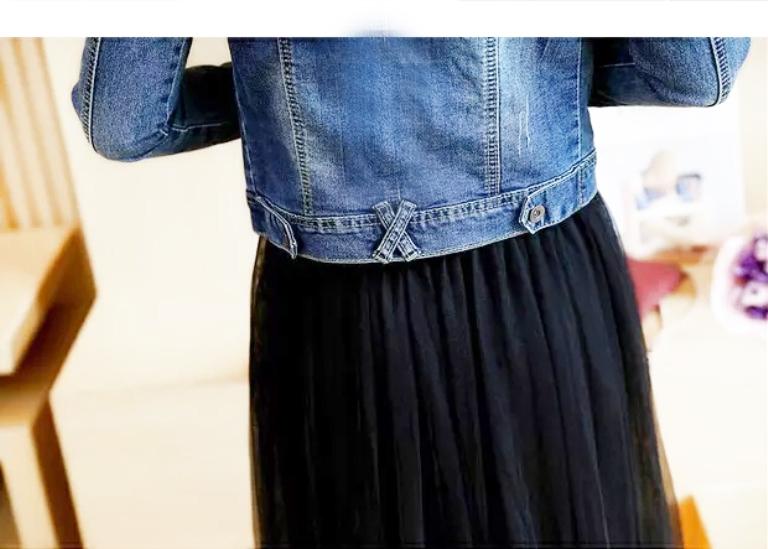 [HCM]ÁO KHOÁC JEANS THÊU HOA HỒNG BY1053A