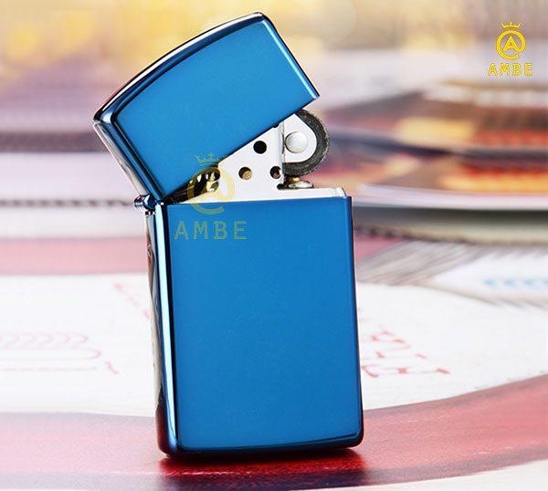 Zippo Sapphire Slim xanh bóng 20494