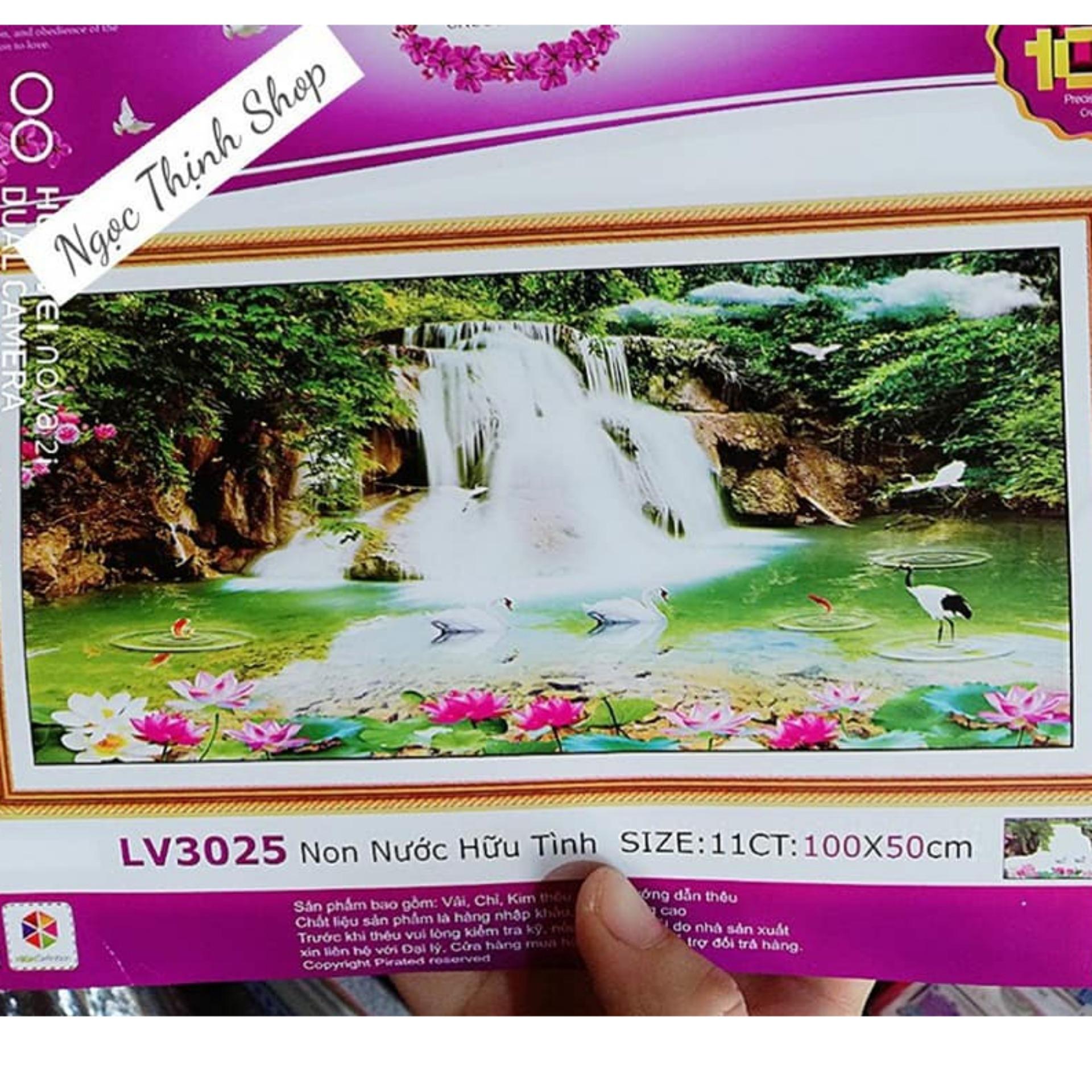 Tranh thêu chữ thập 5d phong cảnh sơn thuỷ hữu tình lv3025