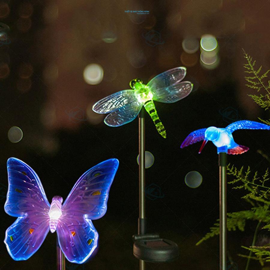 Đèn NLMT trang trí sân vườn hình chim, bướm, chuồn chuồn