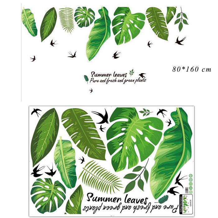 Decal dán tường Green Leaves Art Sticker Tranh Dán Tường XL8362- Decal dán tường cây xanh ,Decal dán tường hoa lá