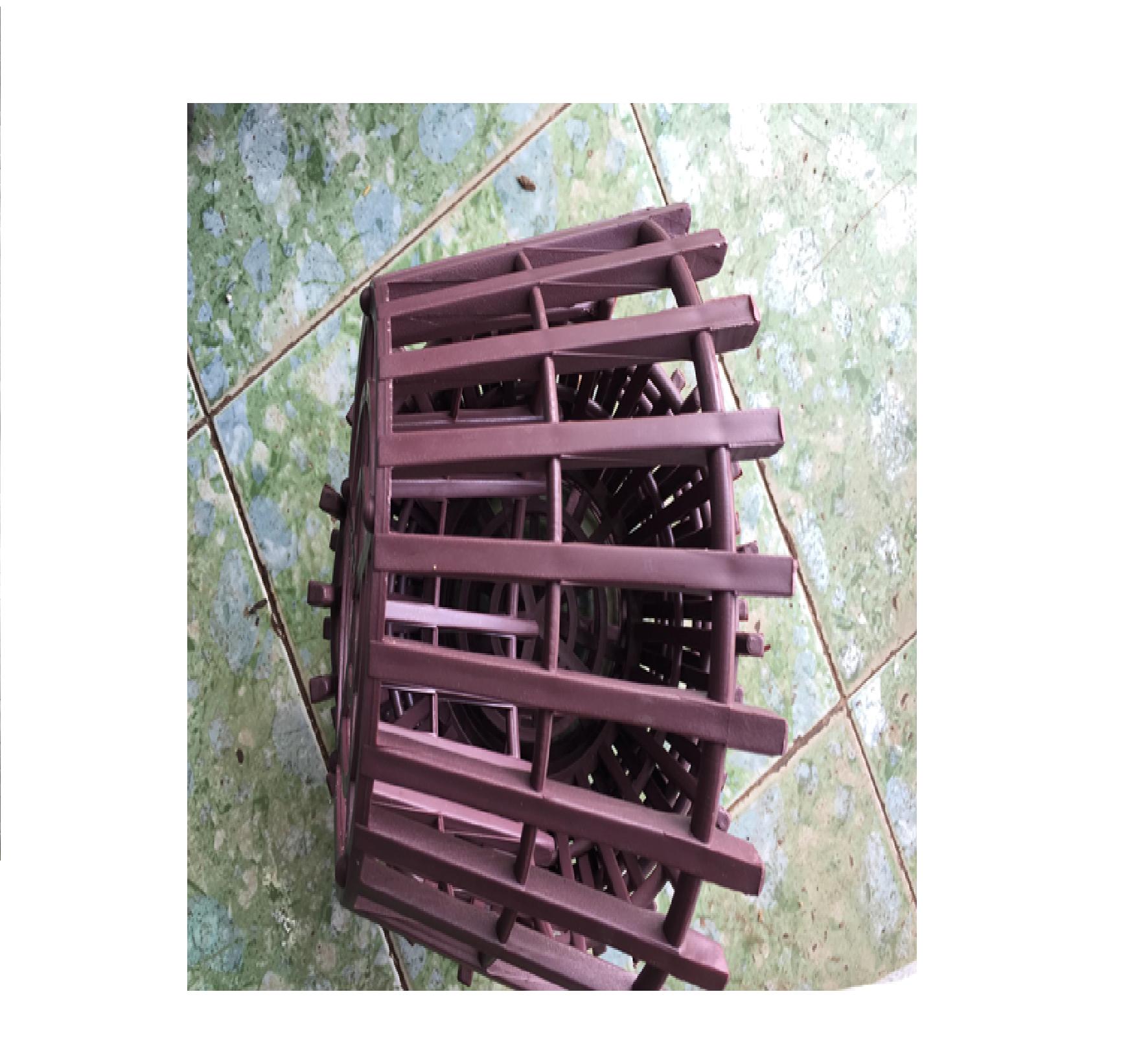 Combo 10 chậu nhựa giả gỗ phi 25 cm