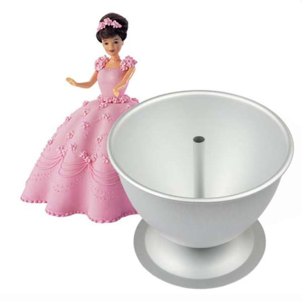 HL Mới 3D Búp Bê Barbie Cake Pan Tín Trang Trí Khuôn Mẫu Bakewarebirthday + Tặng Búp Bê Barbie-quốc tế