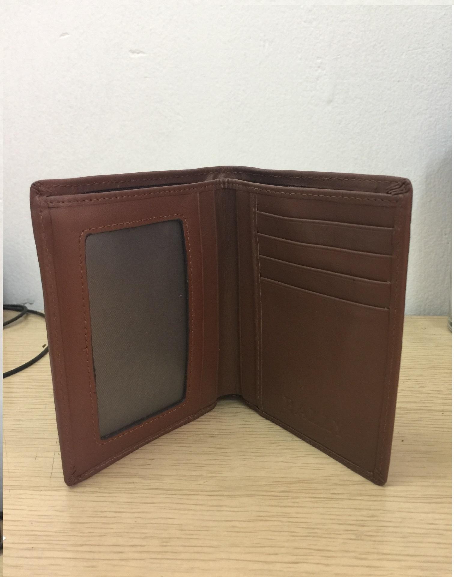 Ví/ Bóp Nam Bally Dáng Đứng Da bò Thật (100%) Nâu Đất - Full box