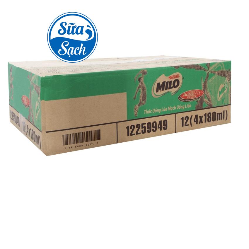 Combo 6 lốc Sữa Nestlé Milo 180ML
