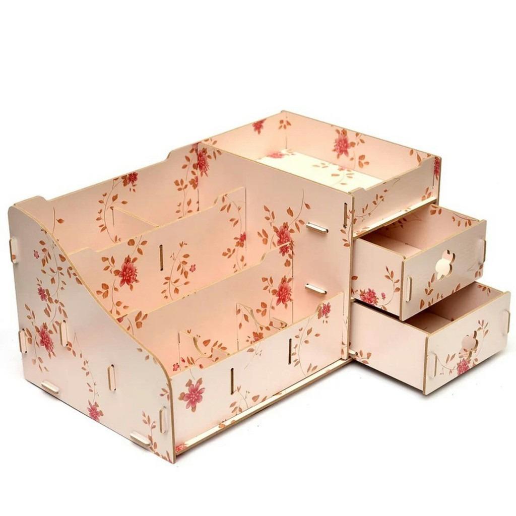 Kệ gỗ đựng đồ mỹ phẩm - Hoa văn
