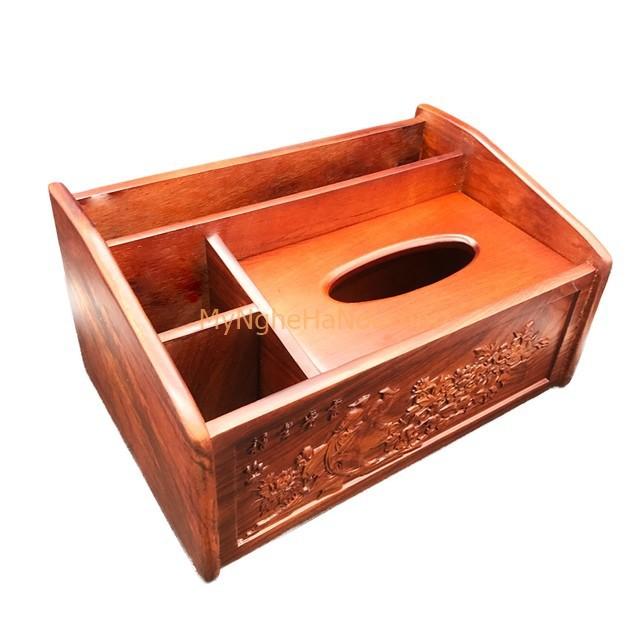 Hộp đựng khăn giấy đa năng bằng gỗ hương
