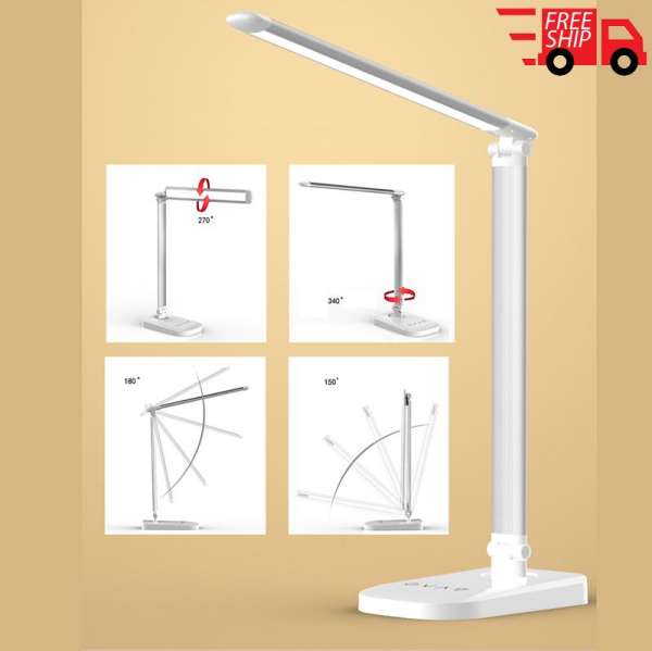 Đèn LED chống cận để bàn xoay đa chiều Morally ML-115 CÓ 3  chế độ sáng ( Trắng )