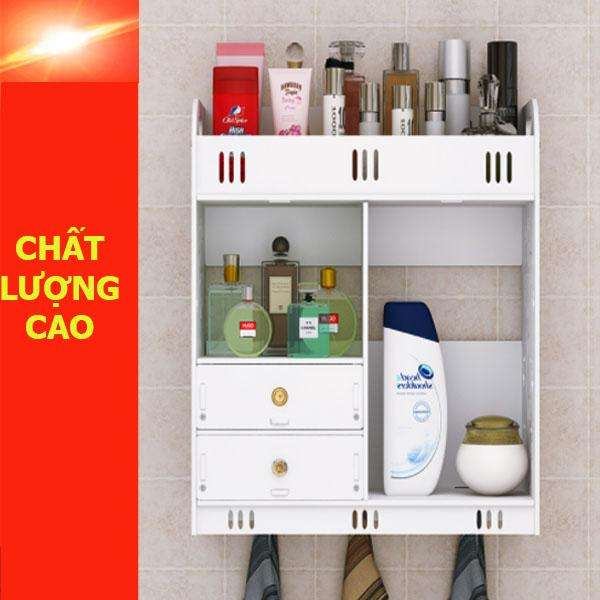 Tủ treo tường nhà tắm siêu chịu nước MS001 + Tặng 1 kệ đỡ điện thoại (Hàng nhập khẩu)