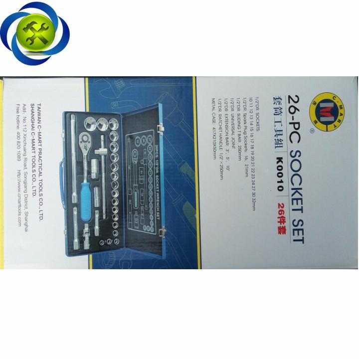 [HCM]Bộ cần tuýp 1/2 C-Mart K0010 26 chi tiết