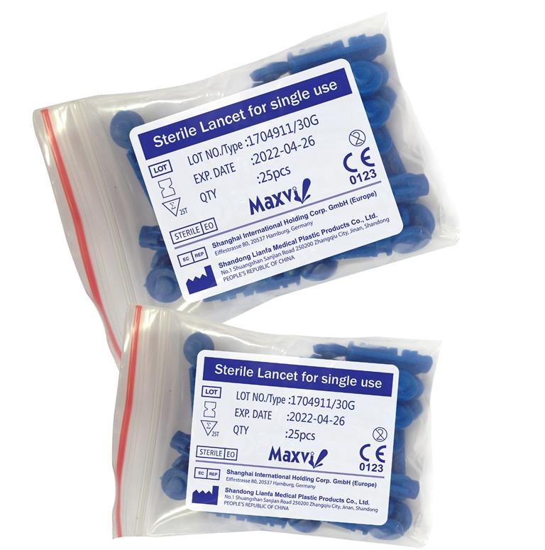 Bộ 25 que thử và kim lấy máu