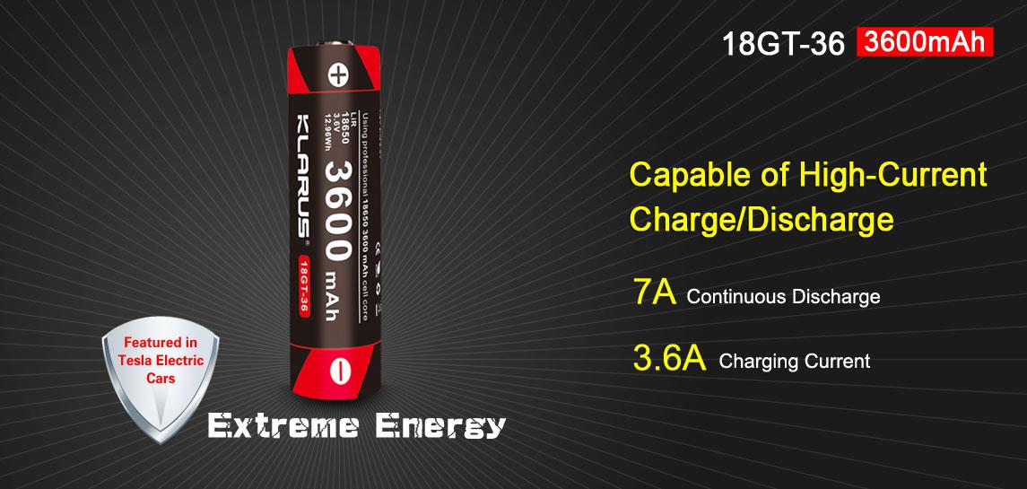 Pin sạc KLARUS 18650 cao cấp dung lượng 3600mAh