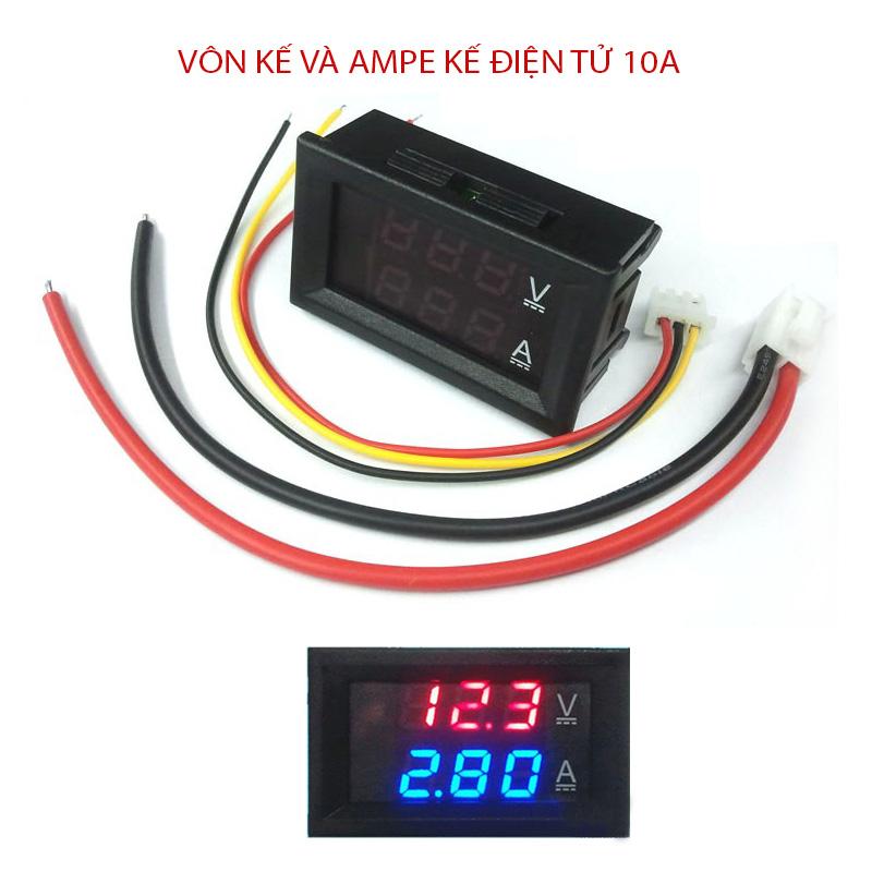 Đông hồ đo Vôn kế 0-100V và Ampe kế 10A