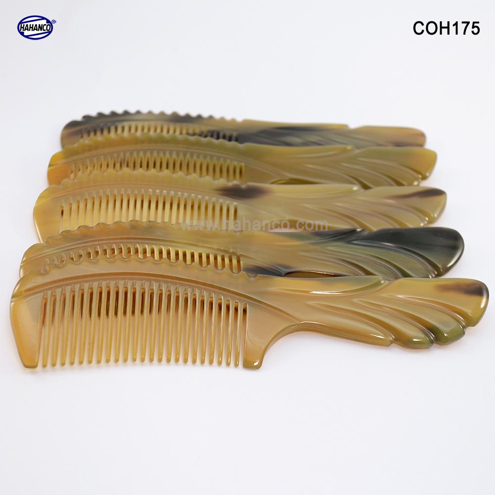 Lược sừng xuất Nhật - COH175 (Size: XL - 20cm) Dáng lược Châu Âu - Mẫu cao cấp cực sang - Horn Comb of HAHANCO - Chăm sóc tóc