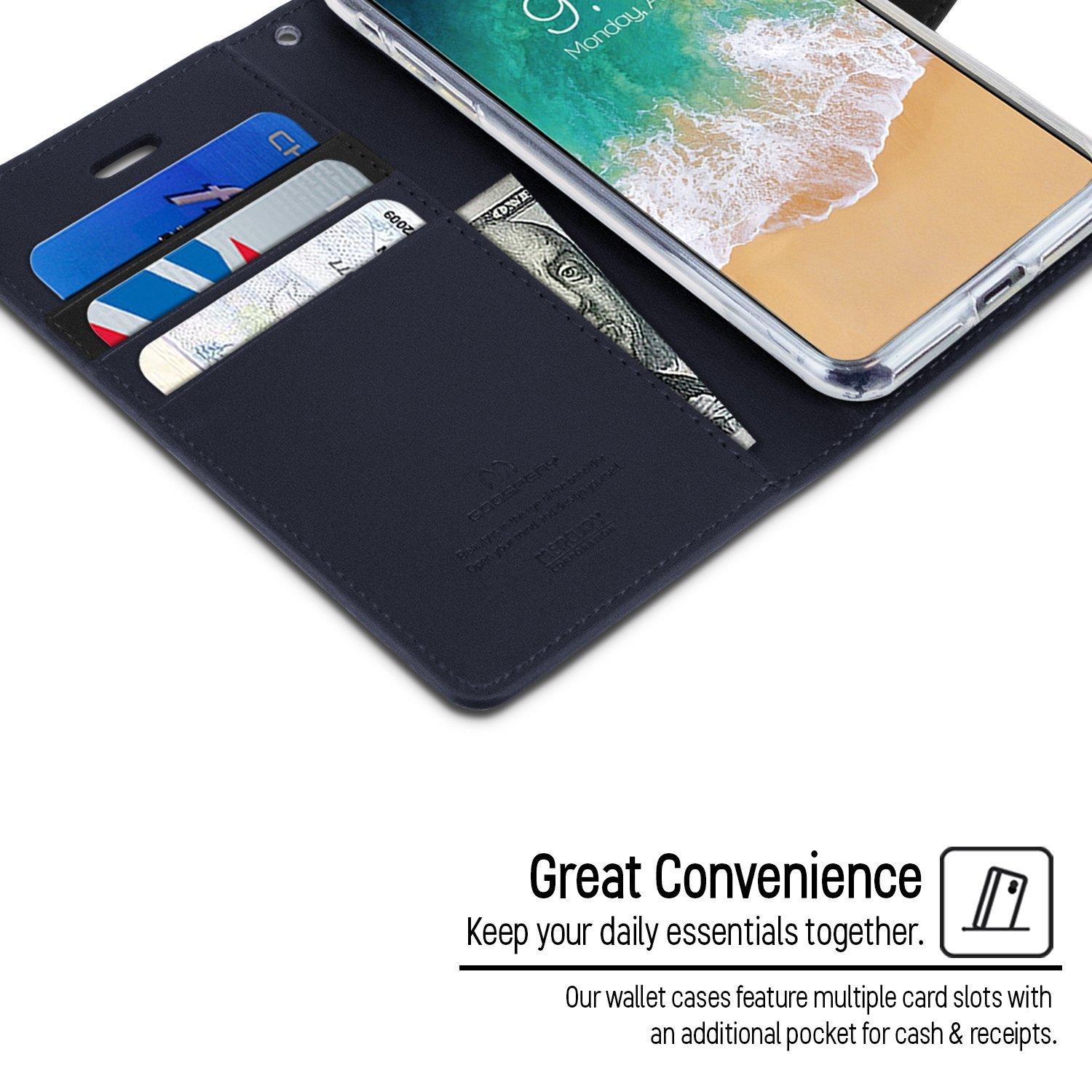 Bao da iPhone X Mercury Goospery Sonata Diary - nhập khẩu từ Hàn Quốc