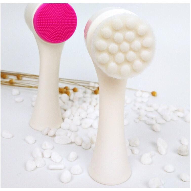 [HCM]Cọ massage rửa mặt silicon 2 đầu thông minh