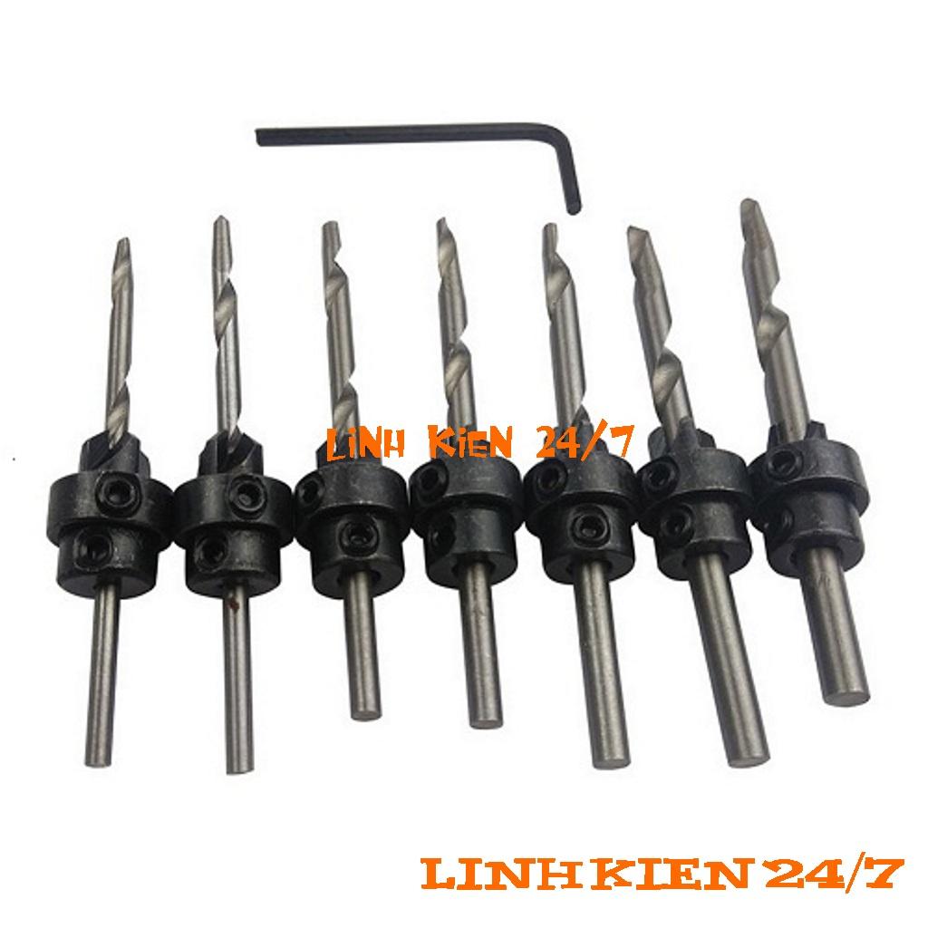 Bộ 7 mũi khoan gỗ âm mũ