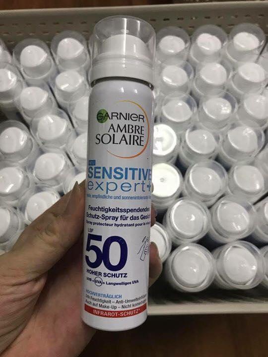 Xịt Chống Nắng Cho Mặt Garnier Sensitive LSF50 Xách Tay Đức