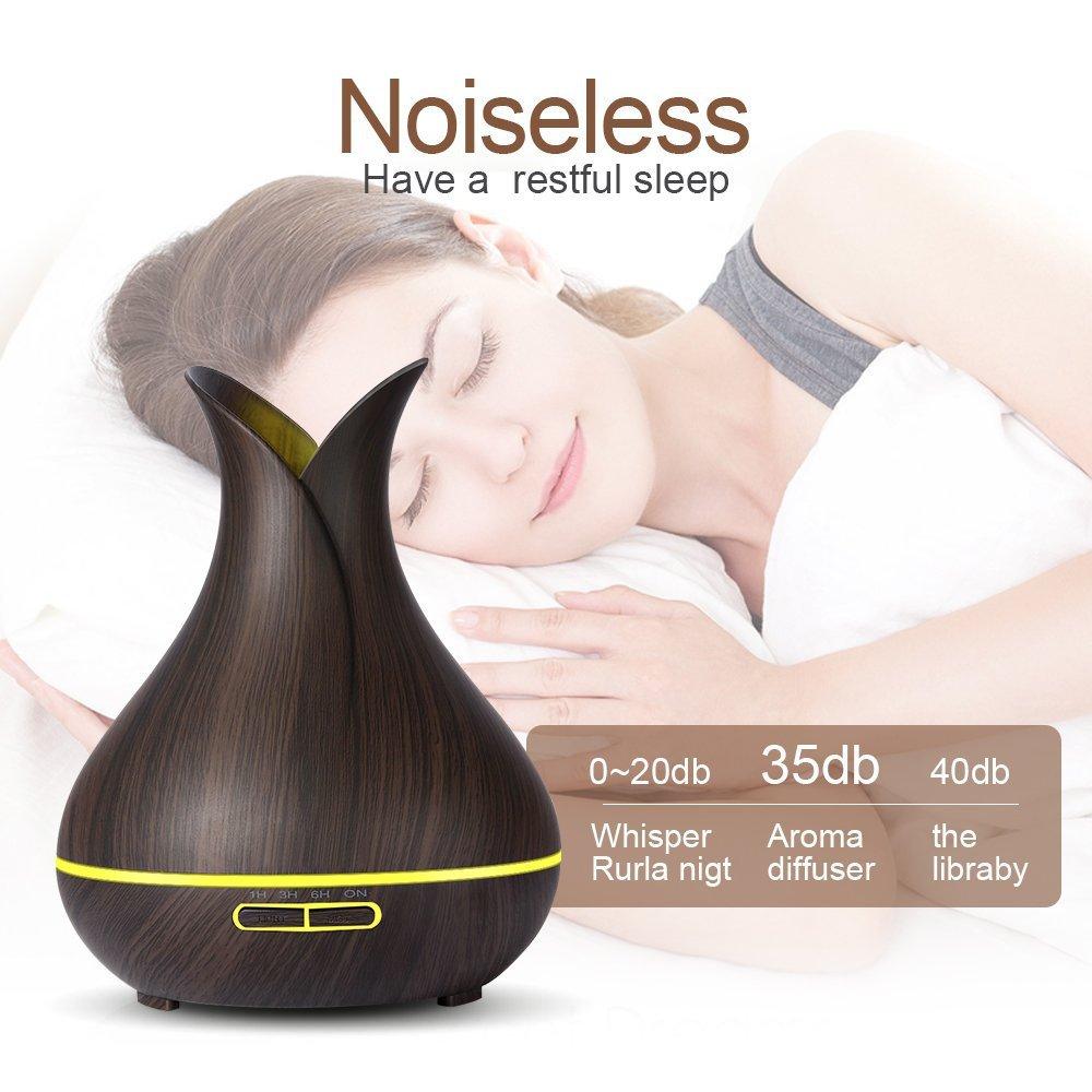 Máy xông tinh dầu bình hoa vân gỗ AROMA-500ML