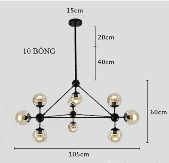 Đèn thả phân tử 10 bóng