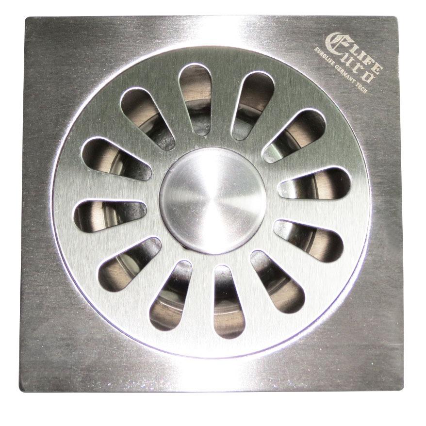 Hố ga thoát sàn Inox 10x10cm Eurolife EL-HG04 (Trắng bạc)