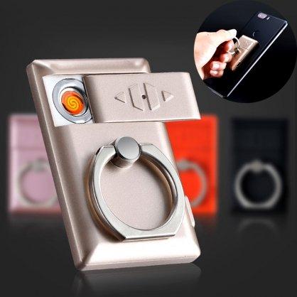 Giá đỡ điện thoại chiếc nhẫn kiêm bật lửa sạc USB - hàng độc lạ