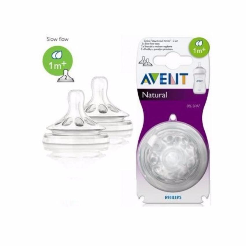Bộ 2 núm ty Avent cho bé 3 tháng trở lên (3 lỗ)