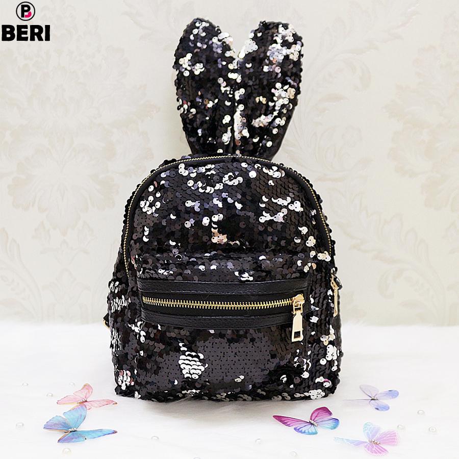 Balo thỏ sequin lấp lánh BERI (đen) - BALO003 - BALO004