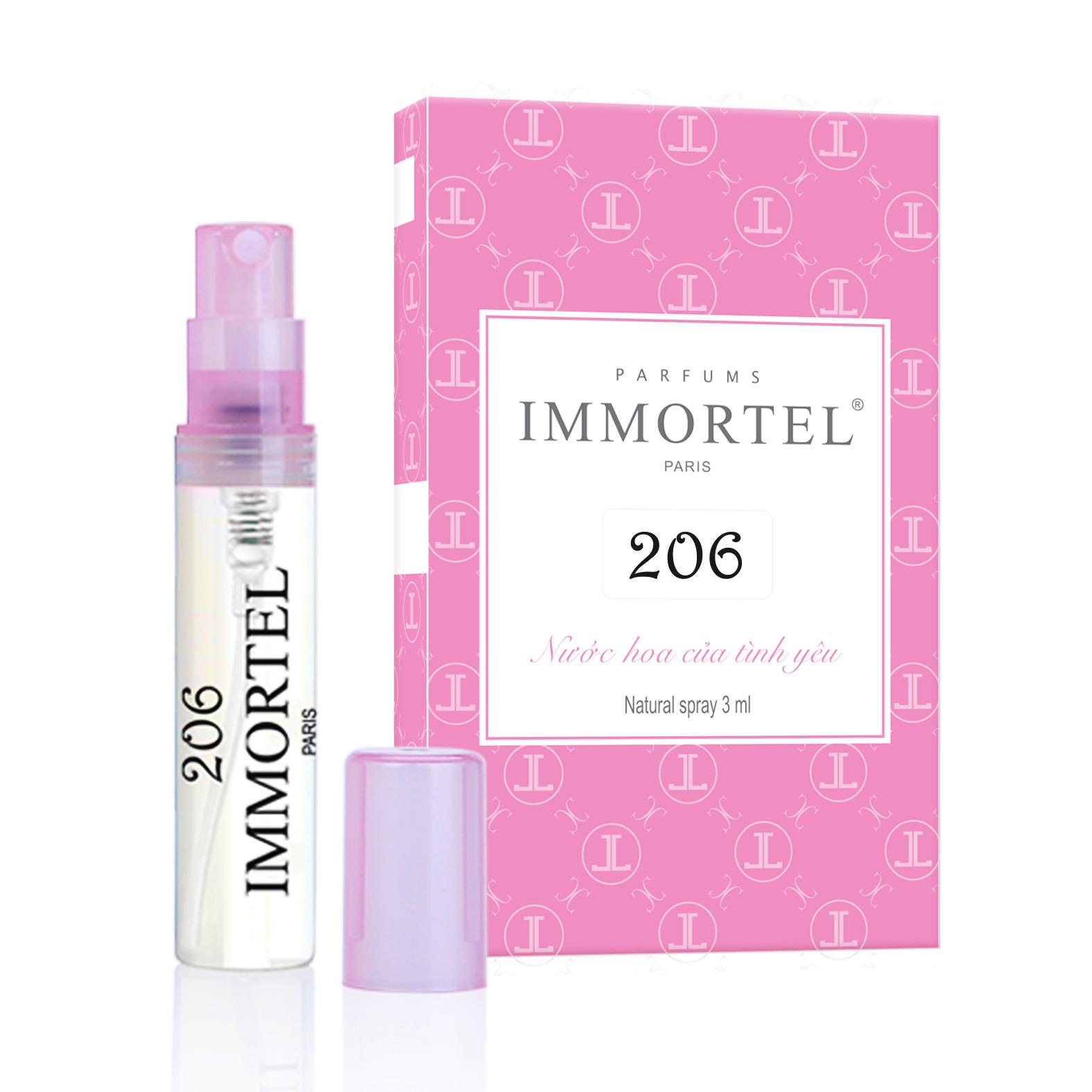 Nước hoa nữ IMMORTEL 206 Chai xịt 3ml Eau De Parfum