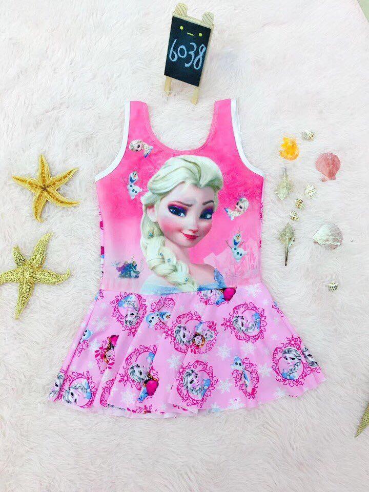 Bộ bơi liền Elsa rất đẹp, giành cho các bé từ 15-25kg-Đồ bơi cho bé gái-Bộ tắm biển bikini cho bé-đồ tắm biển nữ