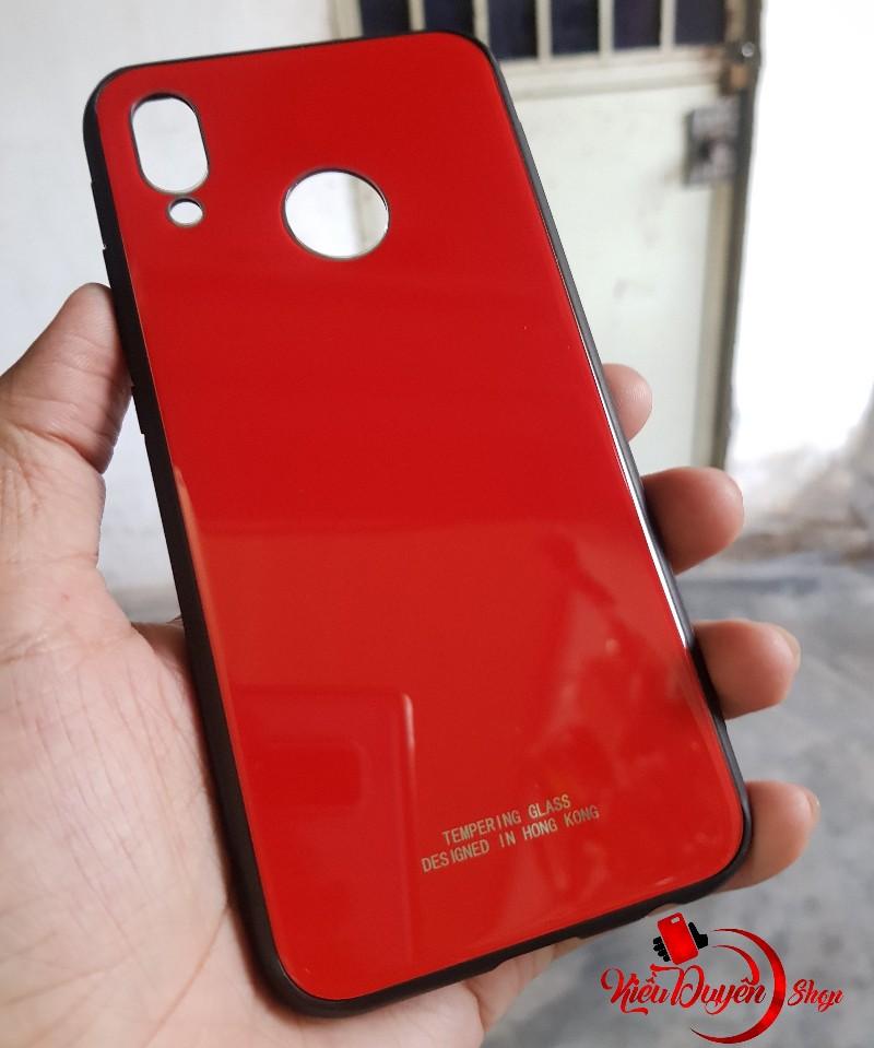 Ốp lưng kính Huawei Nova 3e,viền nhựa dẻo